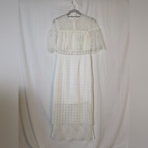 Cynthia Rowley White Lace Long Sleeve Dress